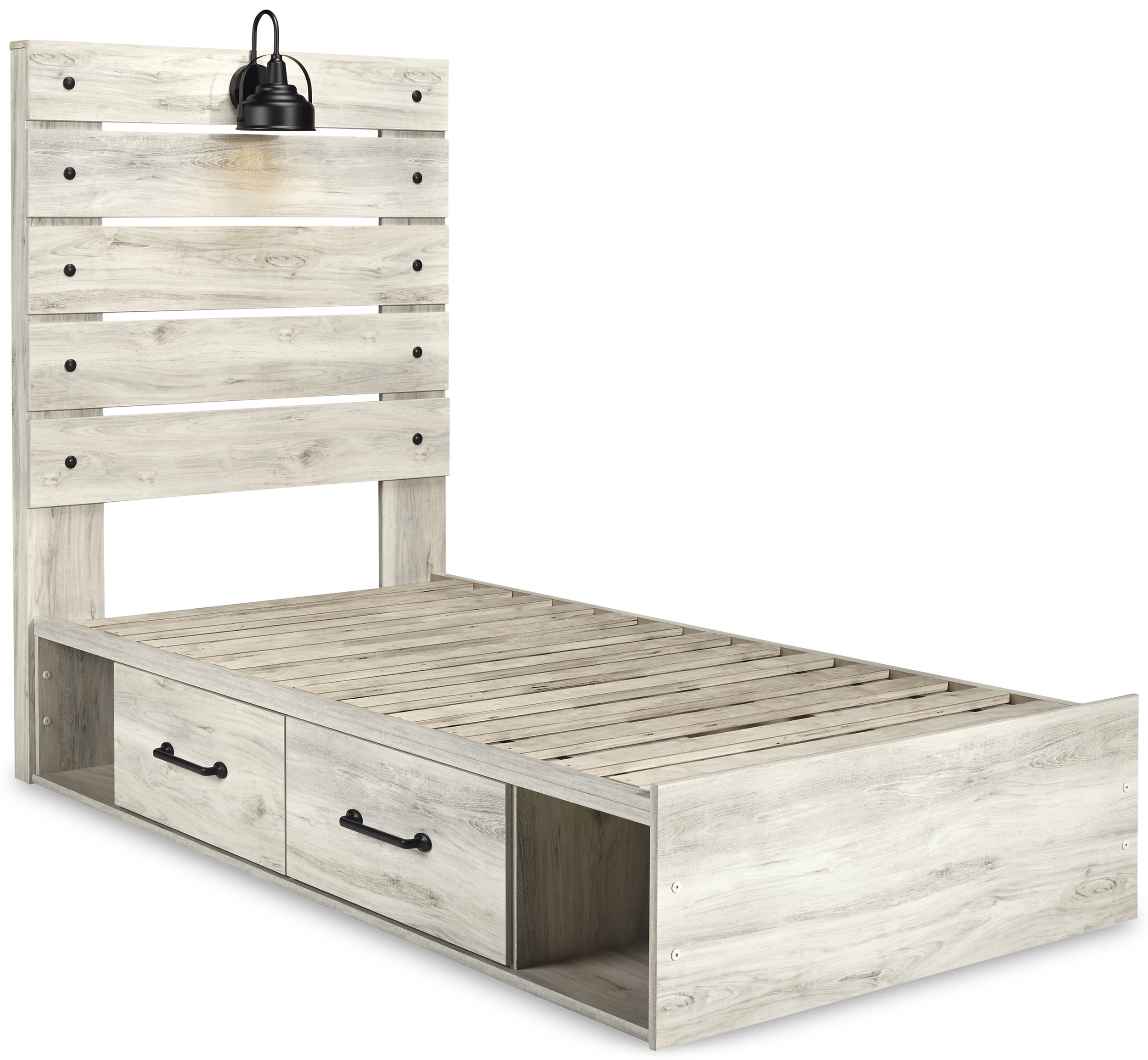 Cambeck MDF/Wood Veneer Panel Bedroom Set w/4 Storage Drawers