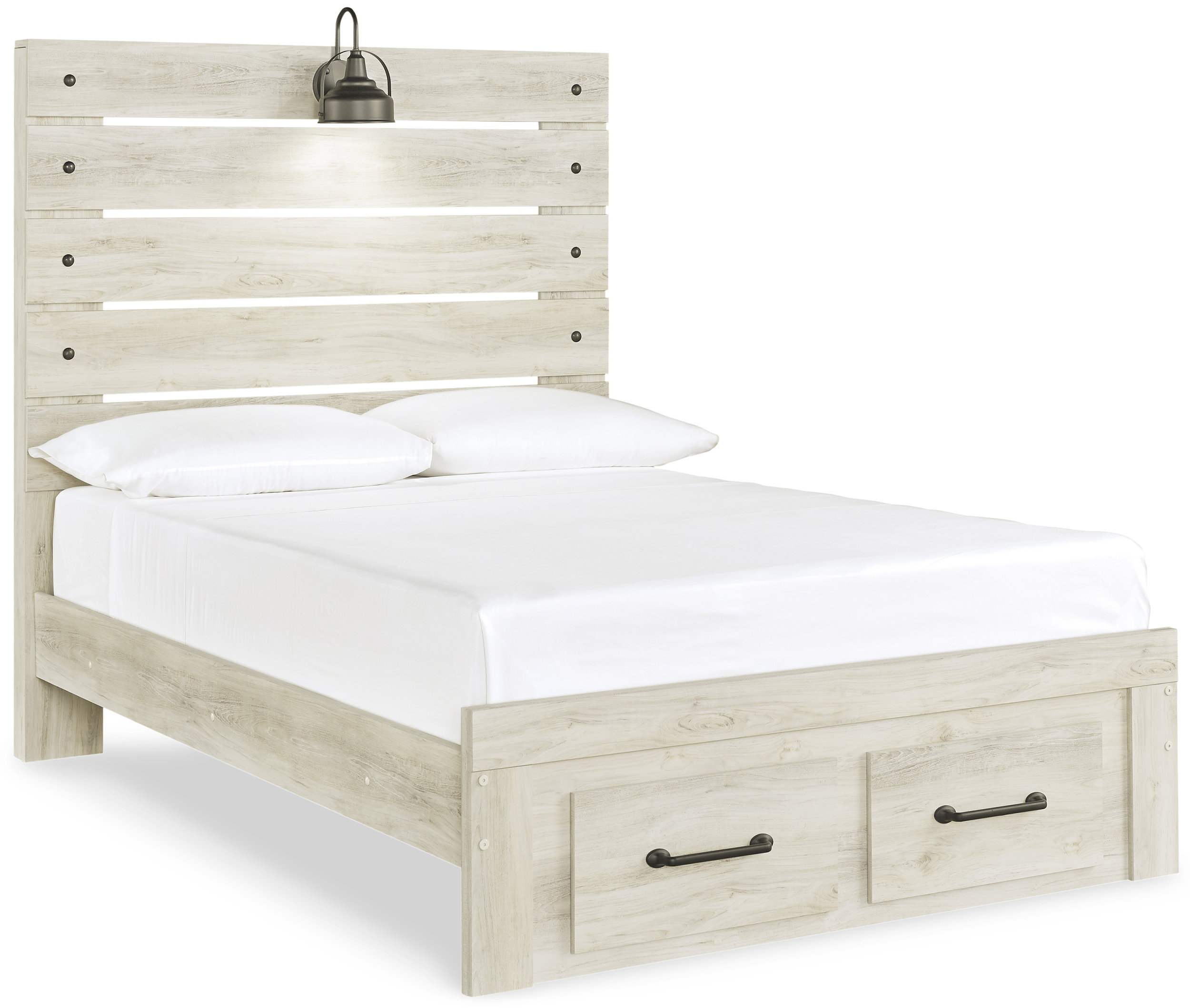Cambeck MDF/Wood Veneer Panel Bedroom Set w/2 Drawers