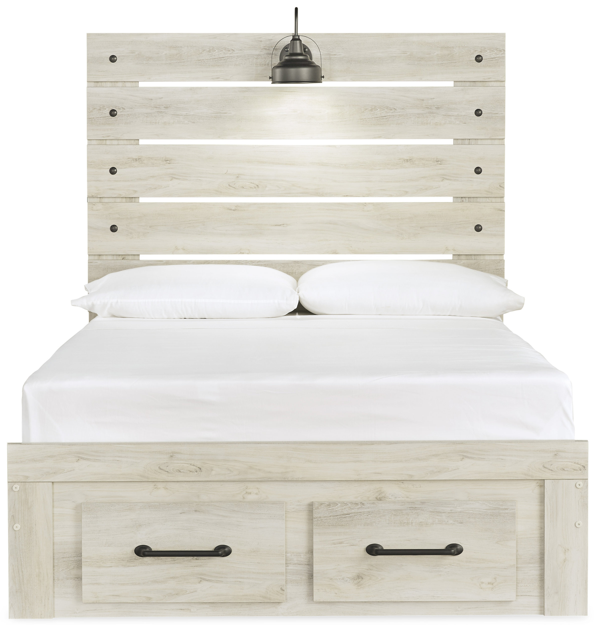 Cambeck MDF/Wood Veneer Panel Bedroom Set w/2 Drawers