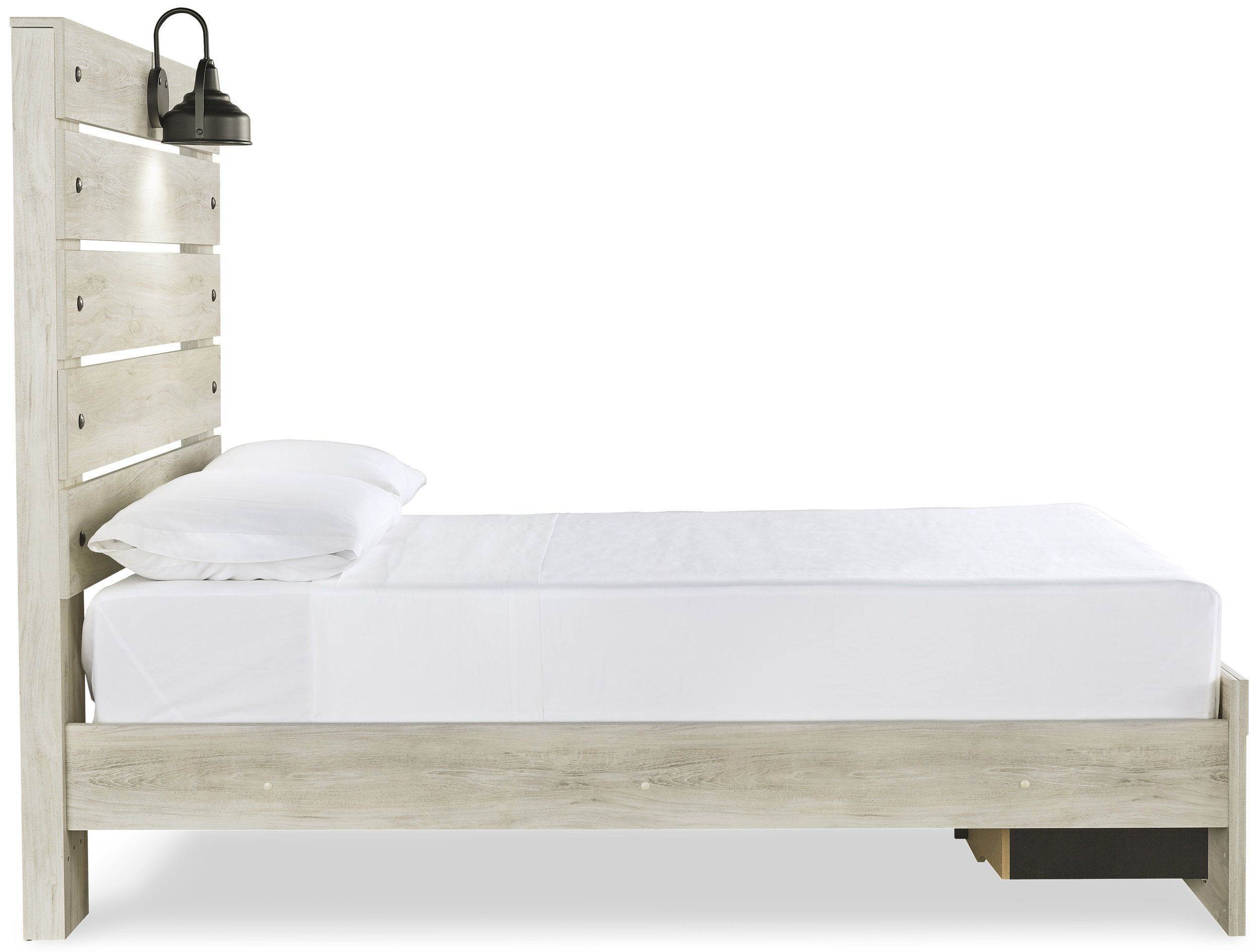 Cambeck MDF/Wood Veneer Panel Bedroom Set w/2 Drawers