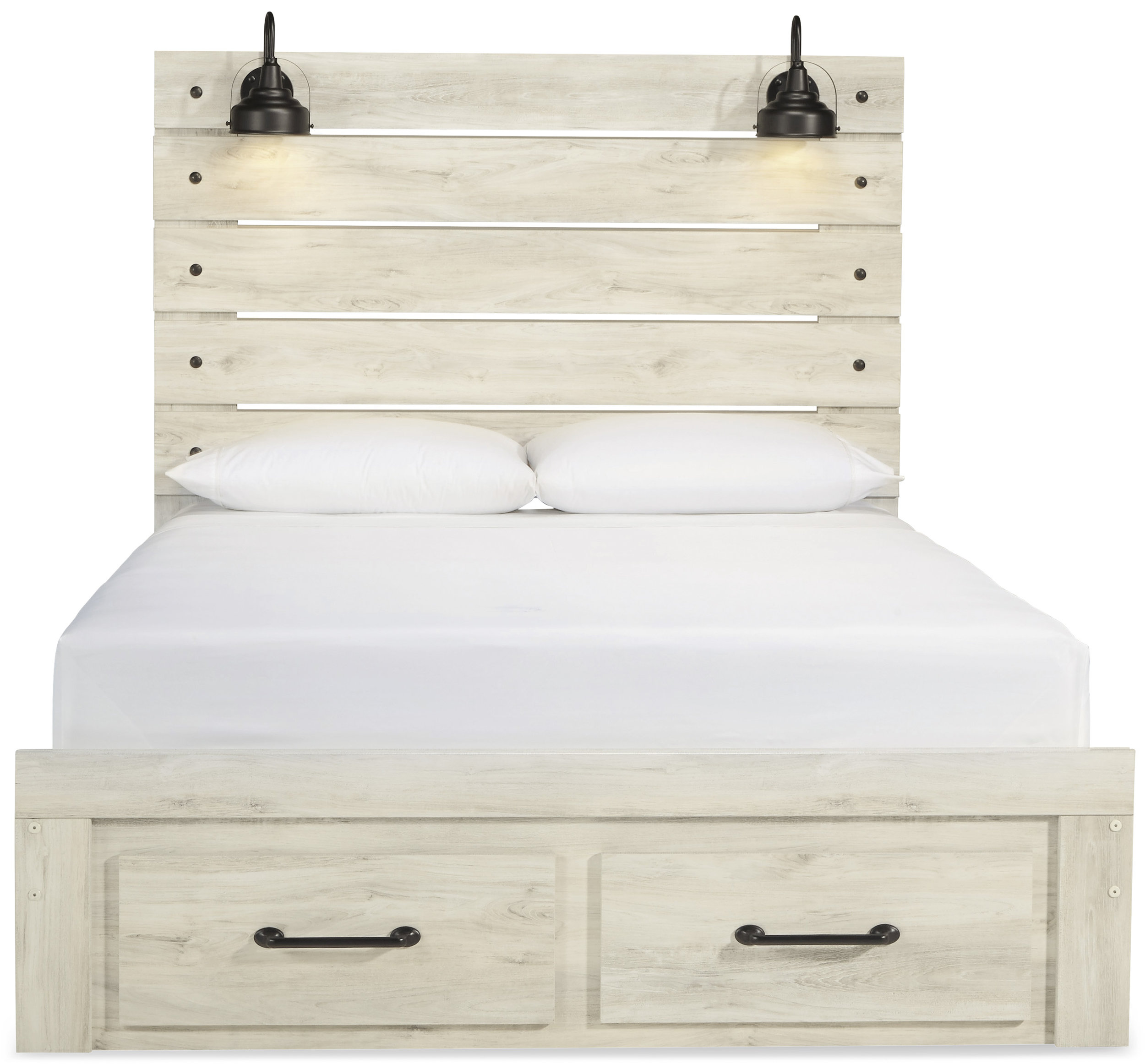 Cambeck MDF/Wood Veneer Panel Bedroom Set w/2 Drawers