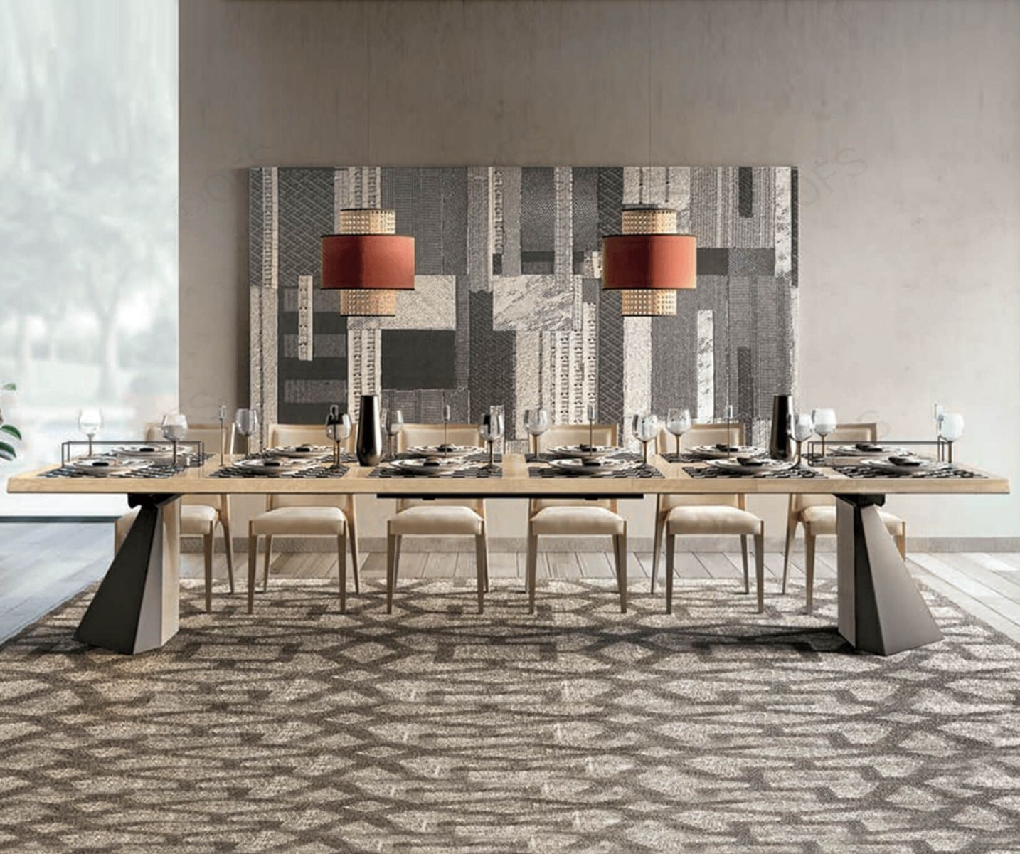Elite TENT Rectangular Wood/Metal Dining Room Set