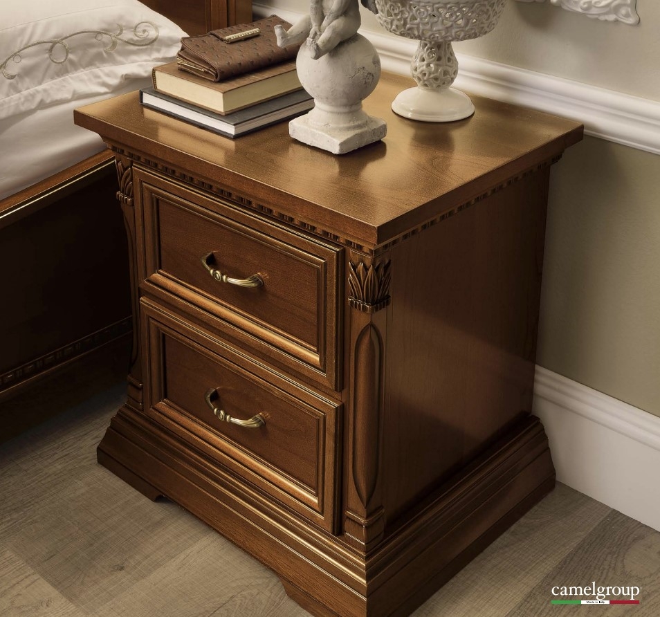 Treviso Wood Nightstand w/2 Drawers