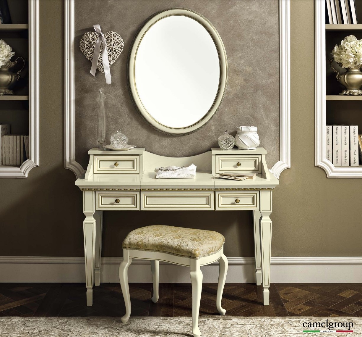 Treviso Wood Vanity Table w/3 Drawers