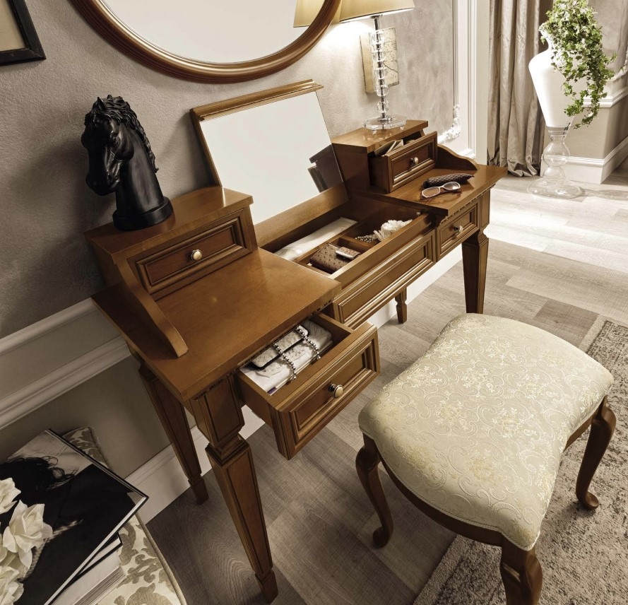 Treviso Wood Vanity Table w/3 Drawers