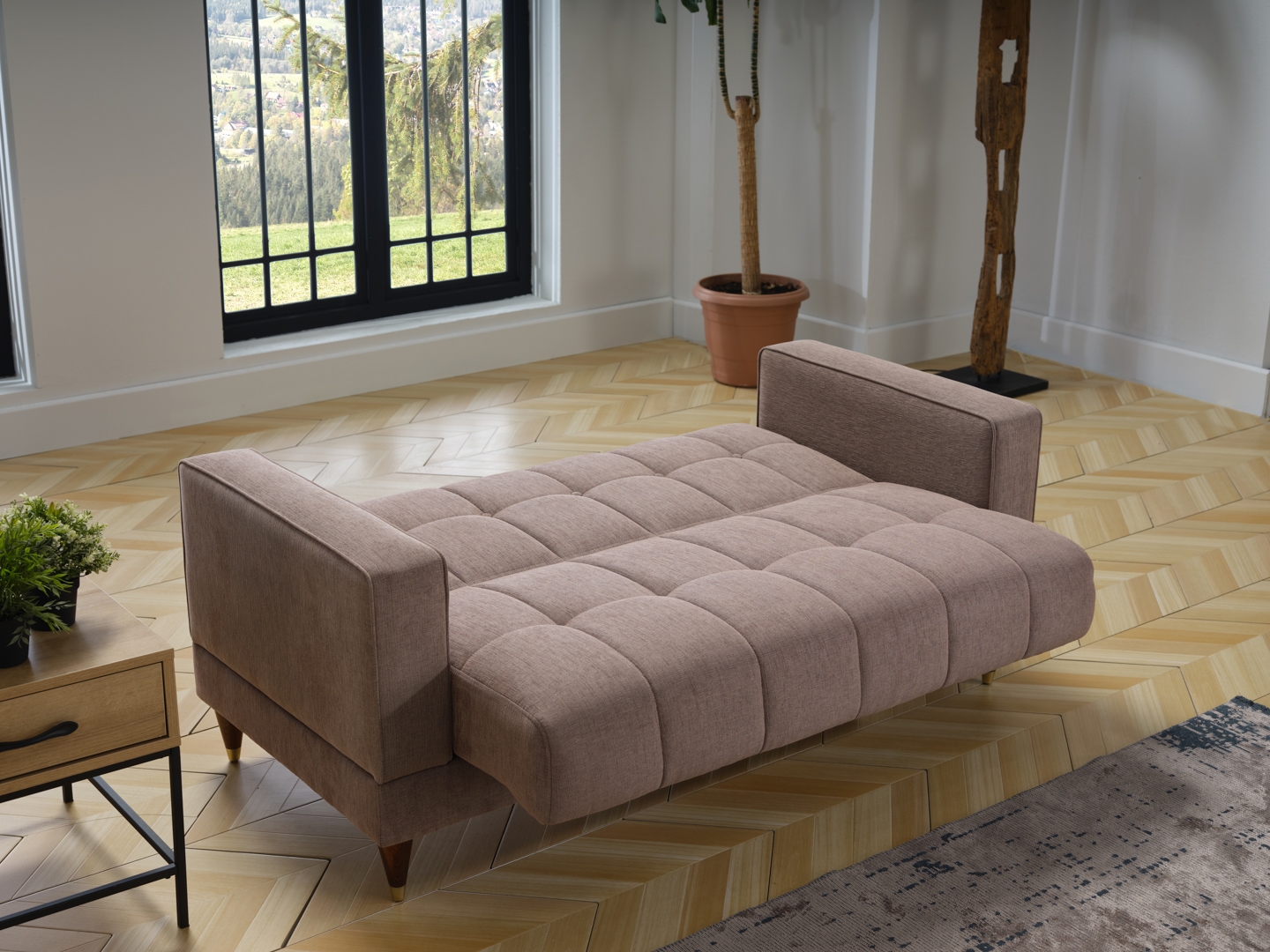 Camilla Fabric Storage Sleeper Living Room Set