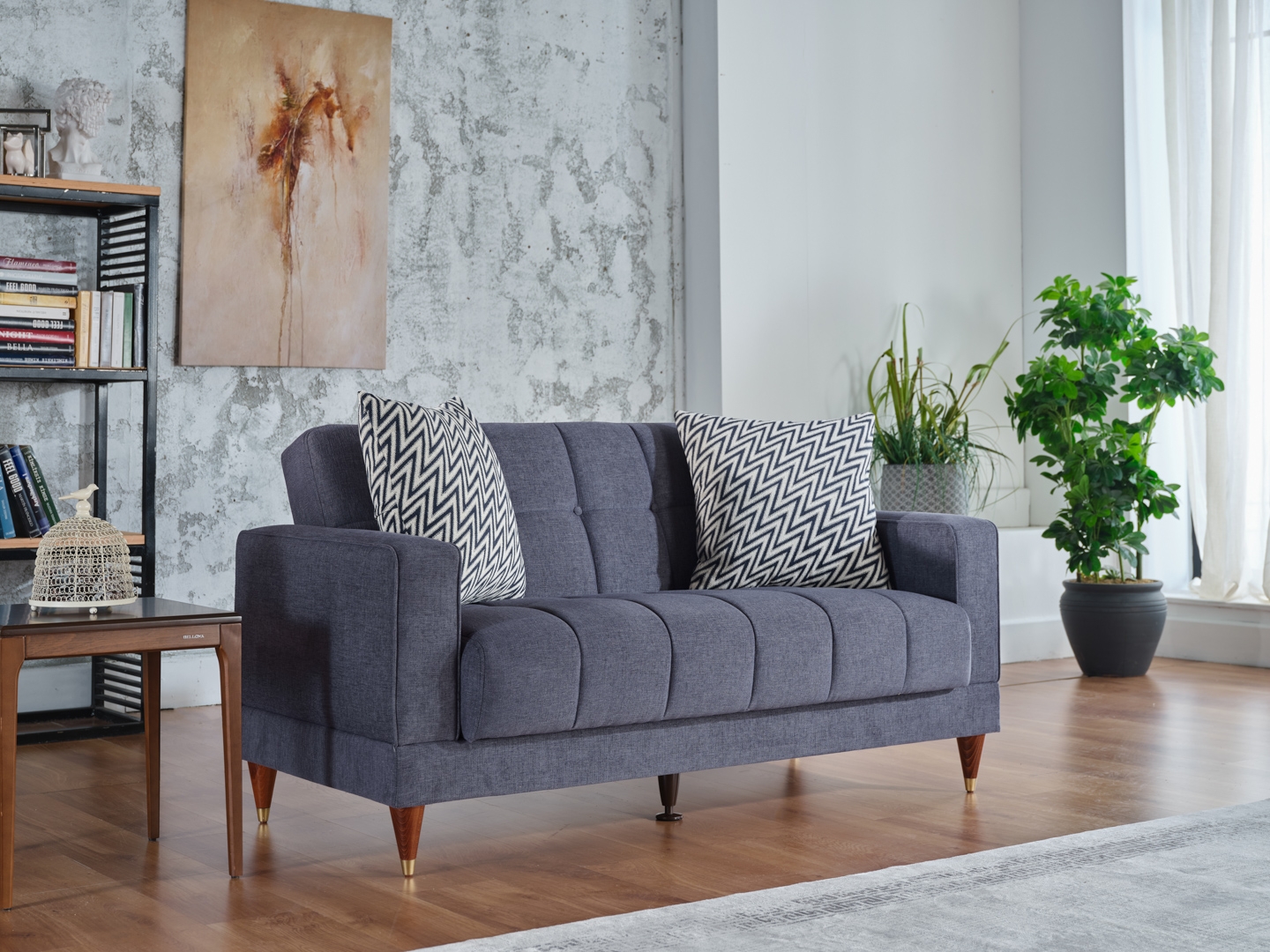Camilla Fabric Storage Sleeper Loveseat