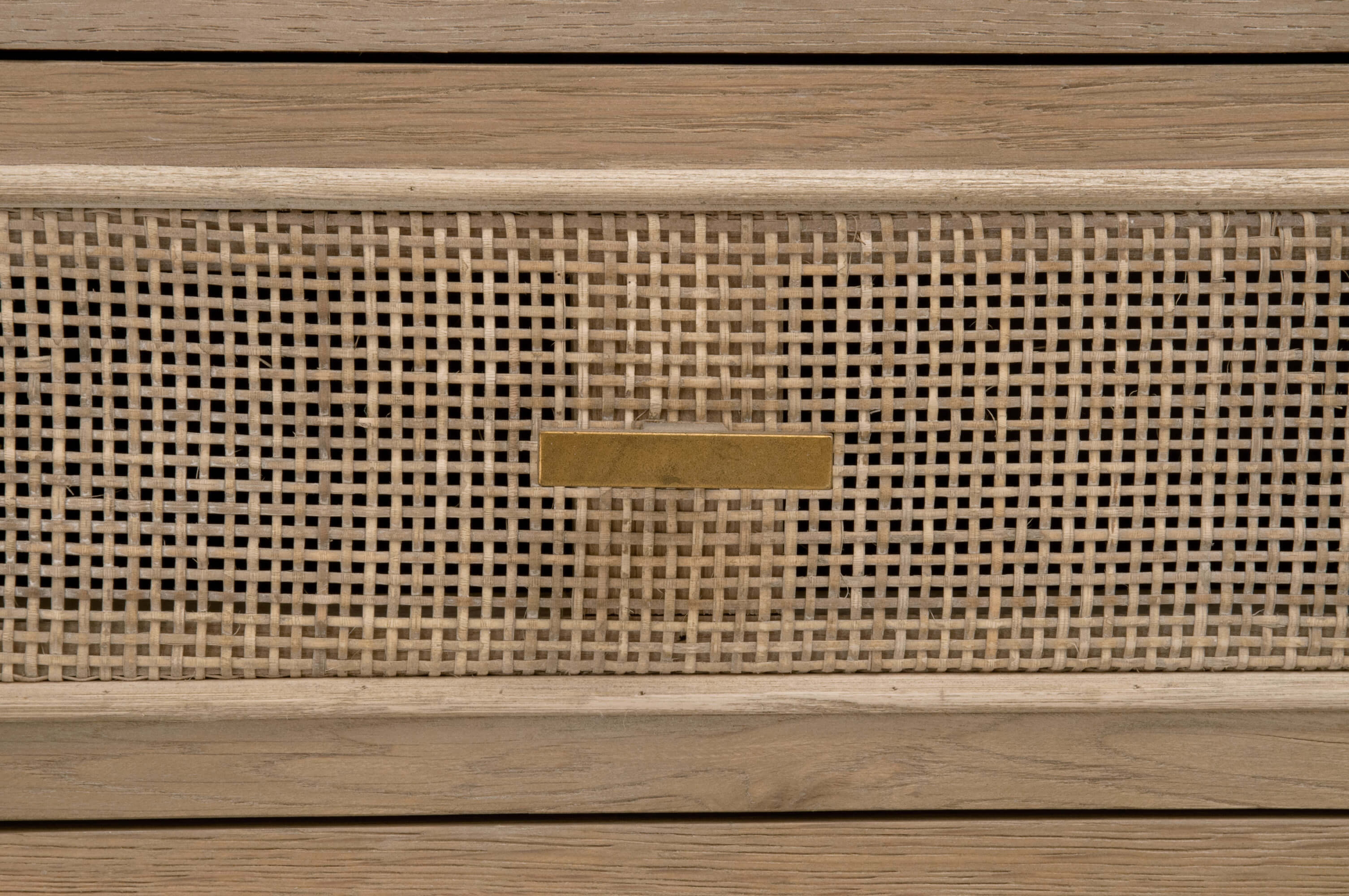 Cane Wood Media Cabinet w/2 Drawers & 2 Doors