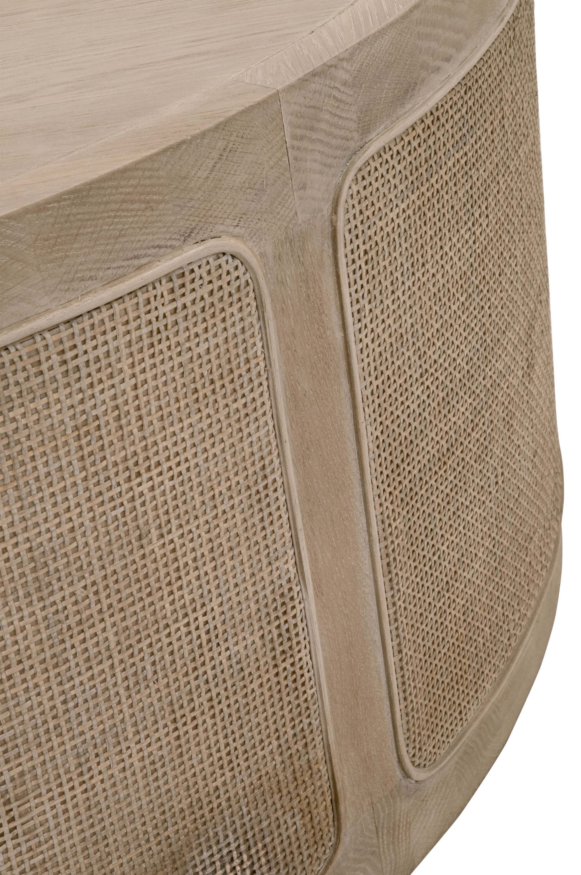 Cane Wood Round Coffee Table