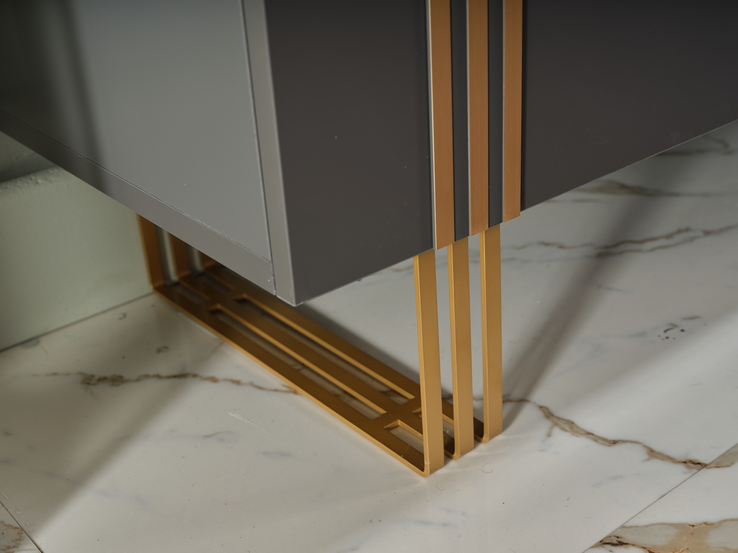 Carlino Marble/Metal 3 Door Console