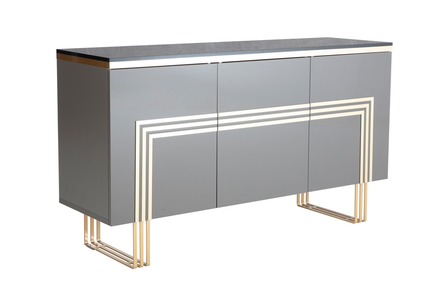 Carlino Marble/Metal 3 Door Console