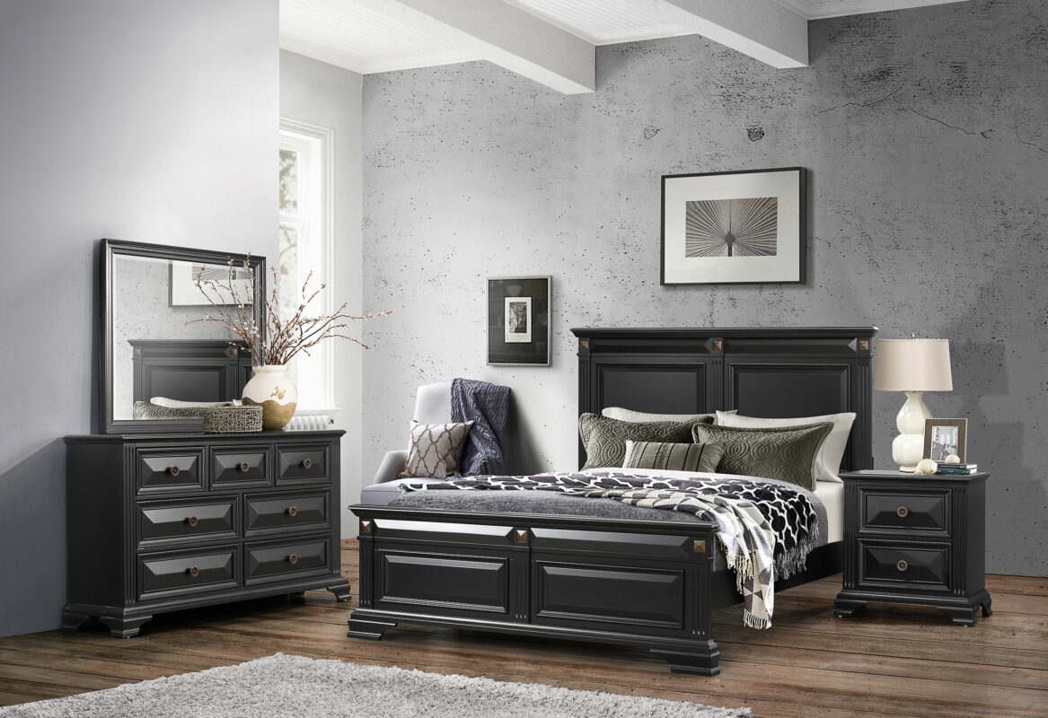 Carter Wood Panel Bed, Queen Size