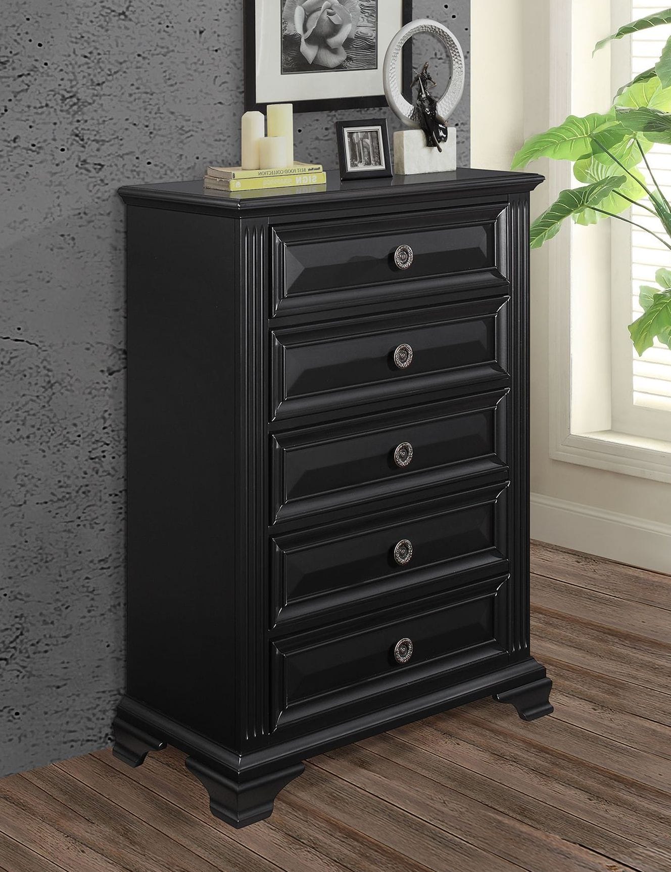 Carter 5-Drawer Wood Veneer Chest