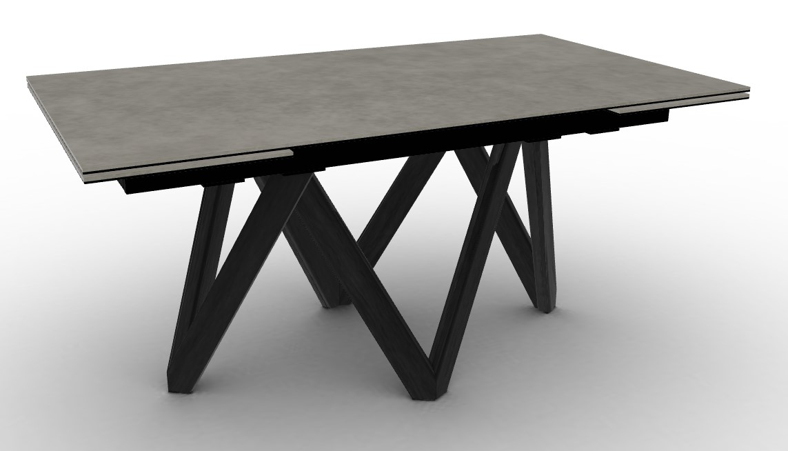 Cartesio W63"-94.5" Rectangular Ceramic/Wood Extendable Dining Table