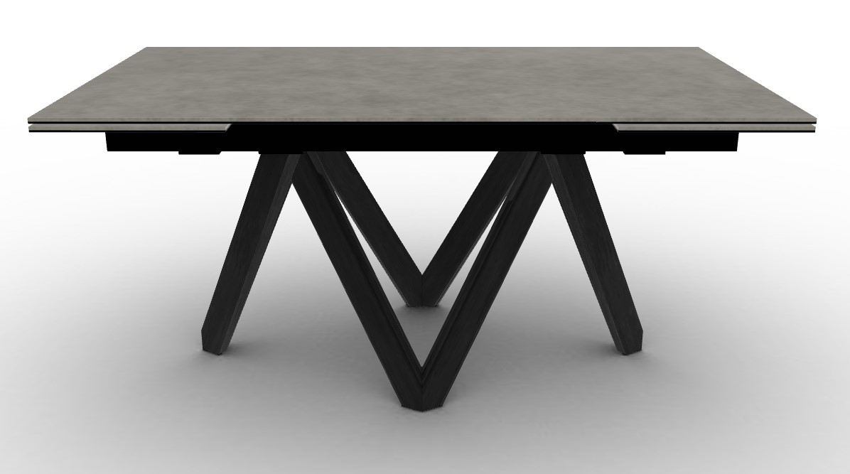 Cartesio W63"-94.5" Rectangular Ceramic/Wood Extendable Dining Table