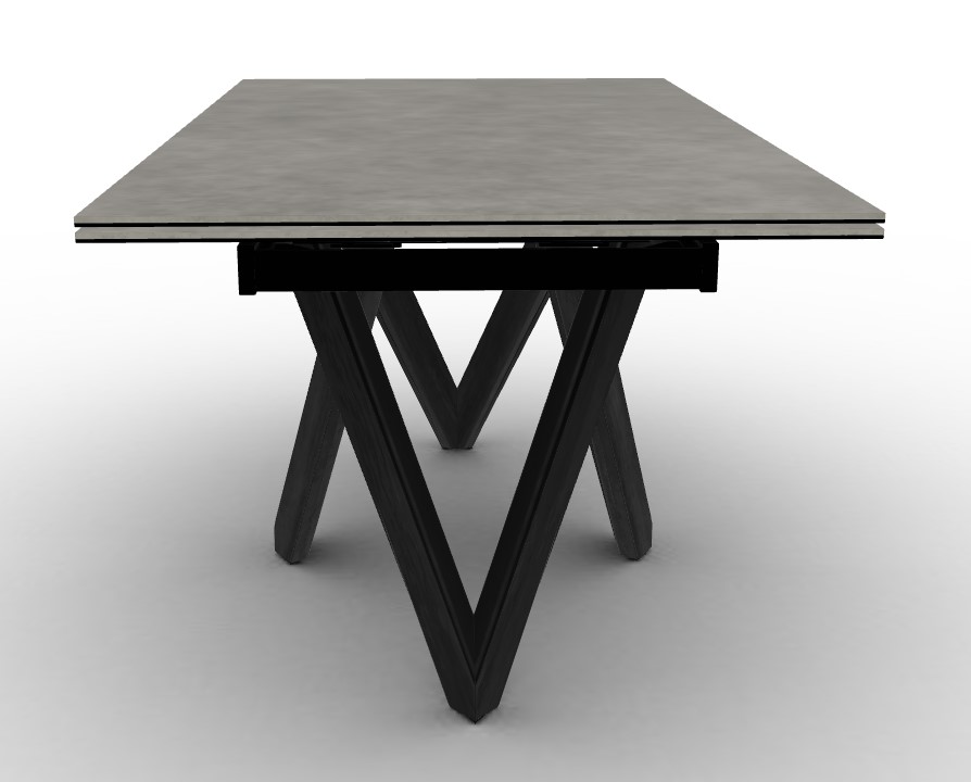 Cartesio W63"-94.5" Rectangular Ceramic/Wood Extendable Dining Table