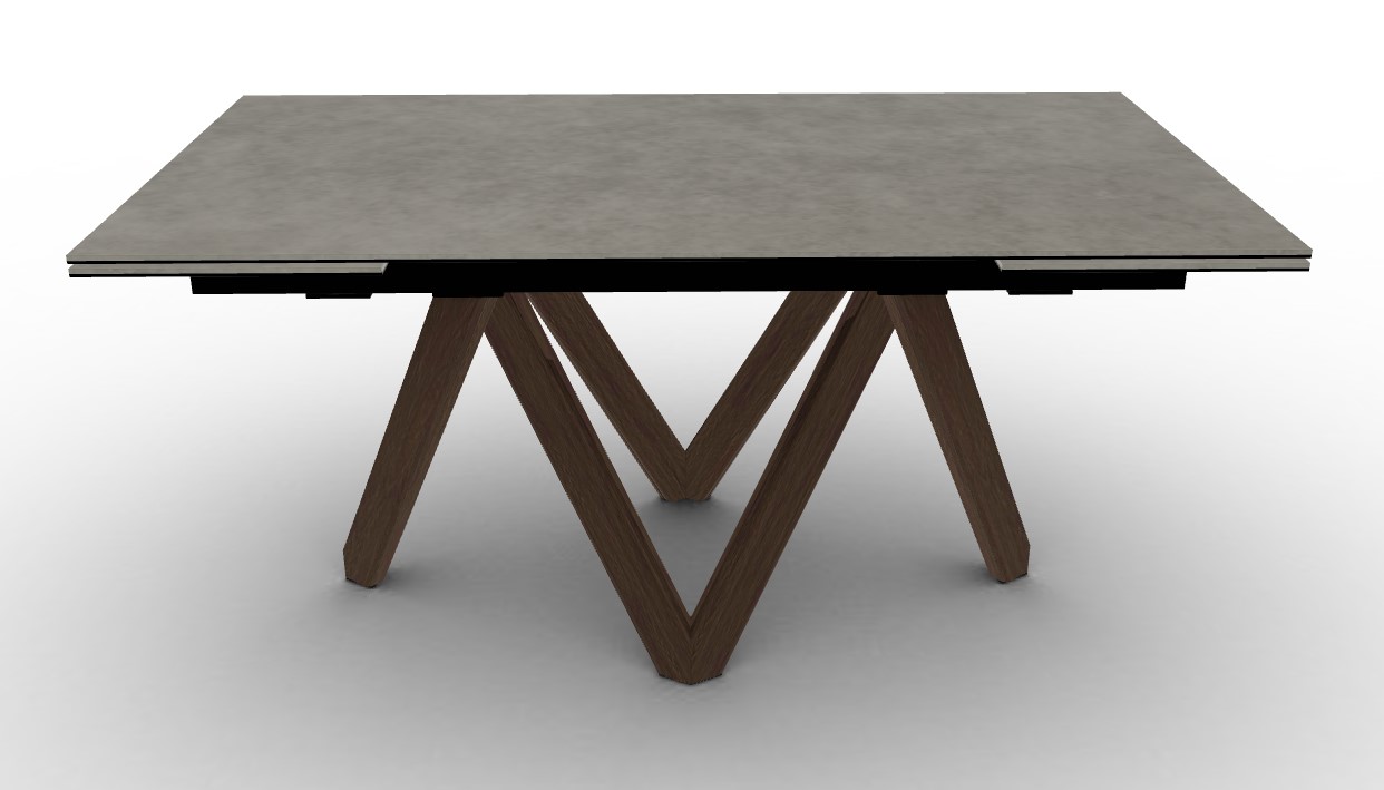 Cartesio W63"-94.5" Rectangular Ceramic/Wood Extendable Dining Table