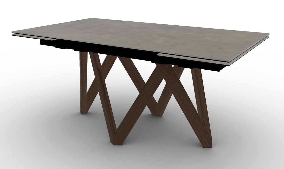 Cartesio W63"-94.5" Rectangular Ceramic/Wood Extendable Dining Table