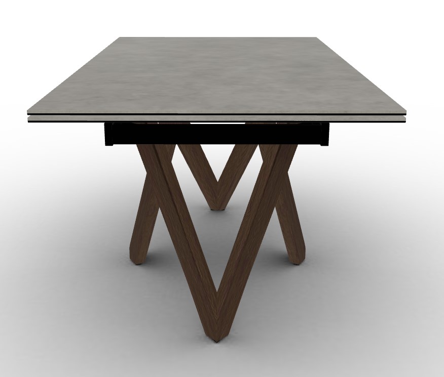 Cartesio W63"-94.5" Rectangular Ceramic/Wood Extendable Dining Table