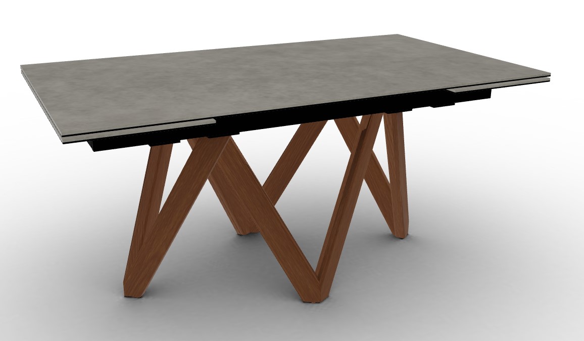 Cartesio W63"-94.5" Rectangular Ceramic/Wood Extendable Dining Table