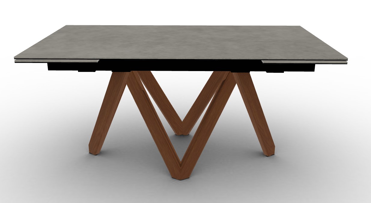 Cartesio W63"-94.5" Rectangular Ceramic/Wood Extendable Dining Table