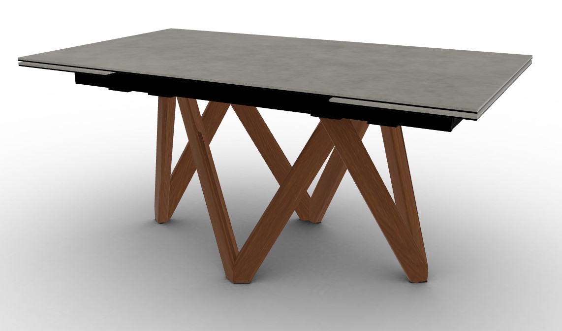 Cartesio W63"-94.5" Rectangular Ceramic/Wood Extendable Dining Table