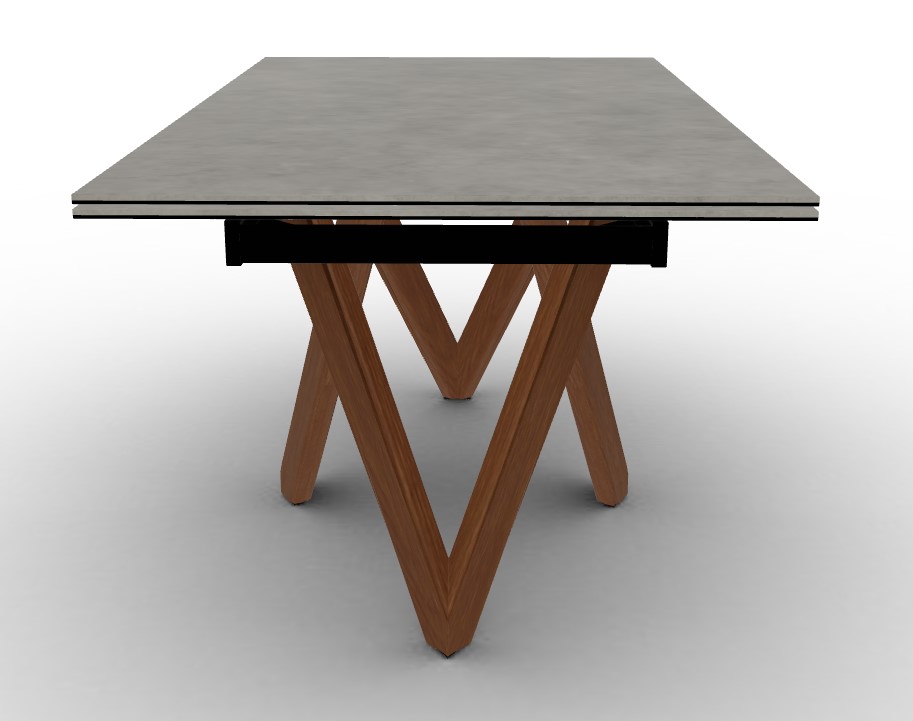 Cartesio W63"-94.5" Rectangular Ceramic/Wood Extendable Dining Table