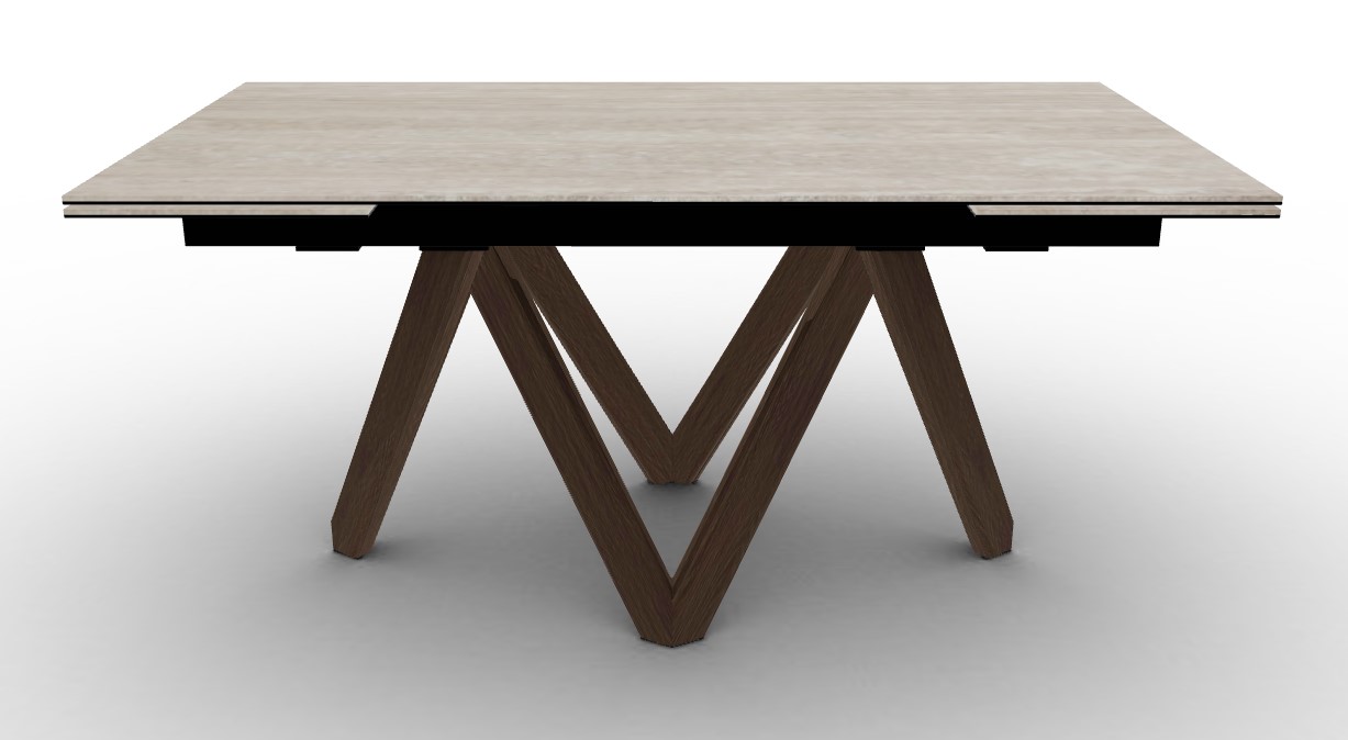 Cartesio W63"-94.5" Rectangular Ceramic/Wood Extendable Dining Table