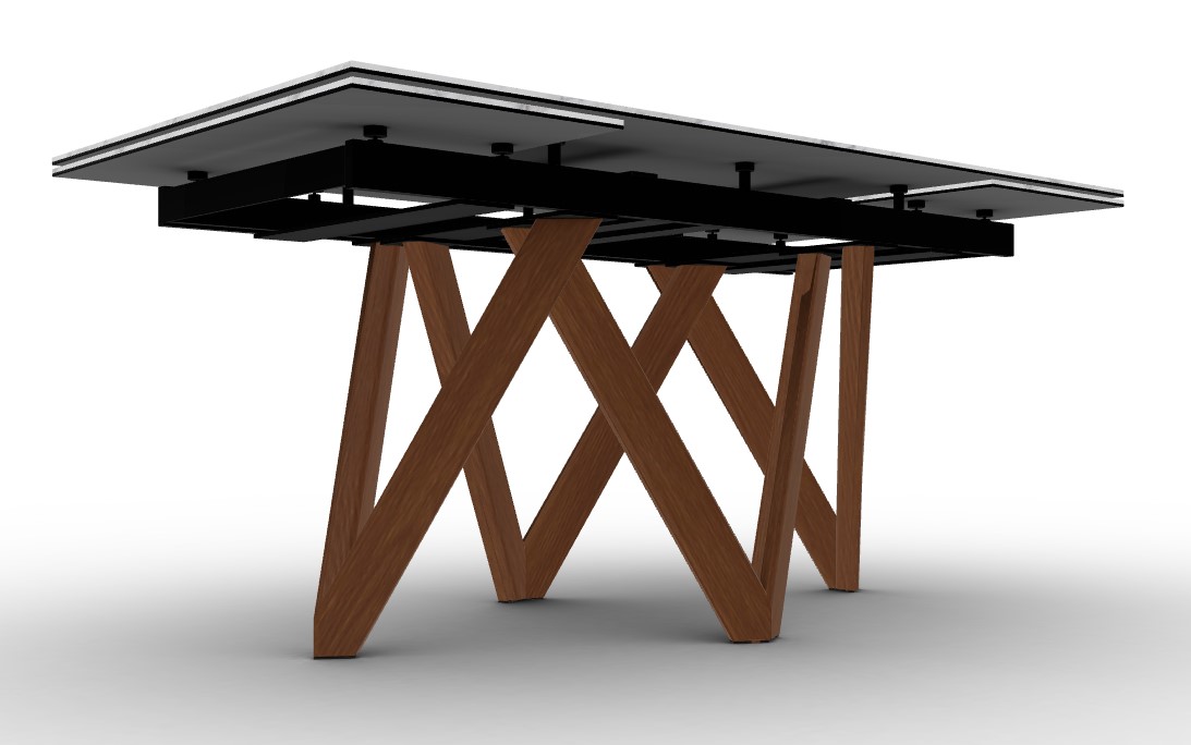 Cartesio W63"-94.5" Rectangular Ceramic/Wood Extendable Dining Table
