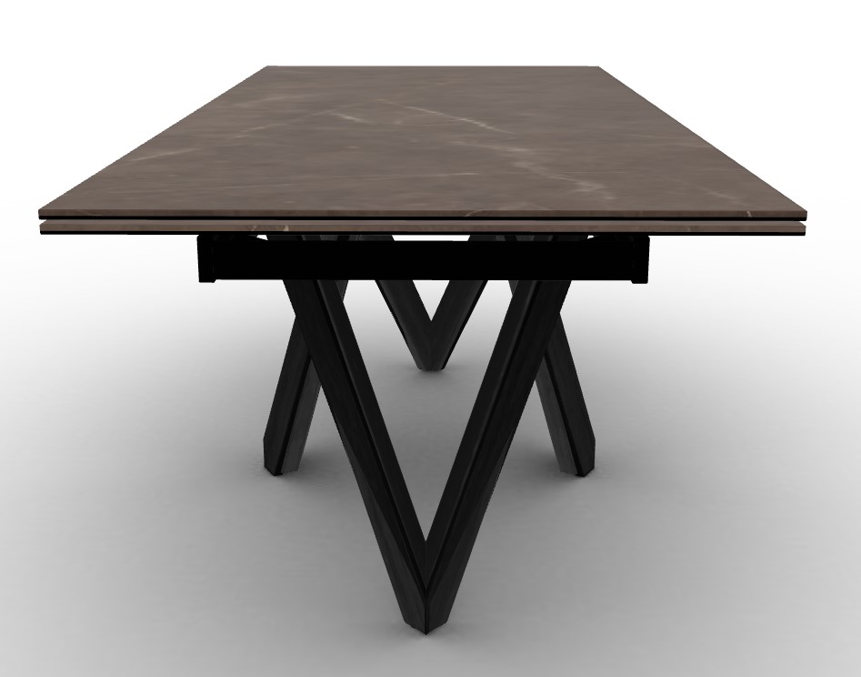 Cartesio W78.8"-118.1" Rectangular Ceramic/Wood Extendable Dining Table