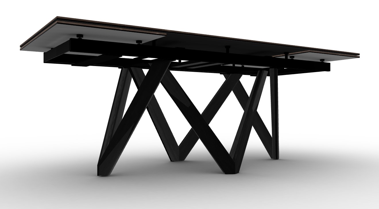 Cartesio W78.8"-118.1" Rectangular Ceramic/Wood Extendable Dining Table