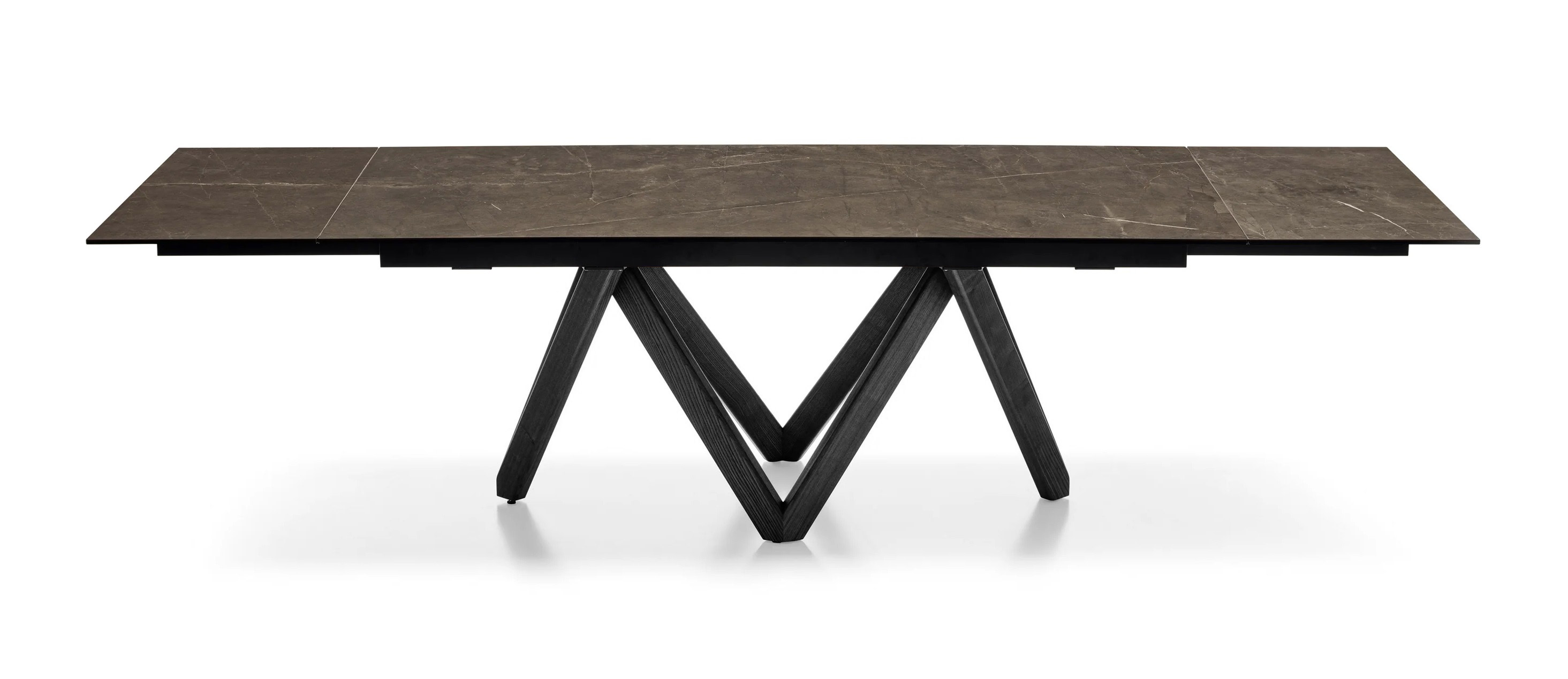 Cartesio W78.8"-118.1" Rectangular Ceramic/Wood Extendable Dining Table