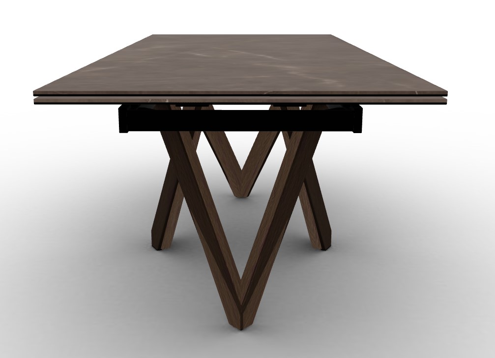 Cartesio W78.8"-118.1" Rectangular Ceramic/Wood Extendable Dining Table
