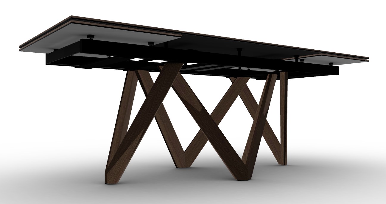 Cartesio W78.8"-118.1" Rectangular Ceramic/Wood Extendable Dining Table