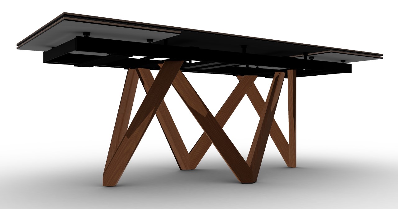 Cartesio W78.8"-118.1" Rectangular Ceramic/Wood Extendable Dining Table