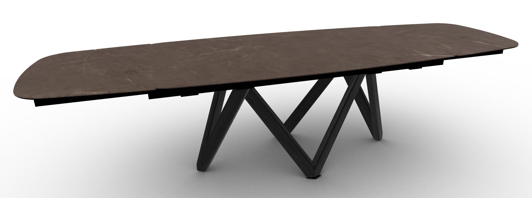 Cartesio W78.8"-116.6" Rectangular Ceramic/Wood Extendable Dining Table w/Rounded Corners