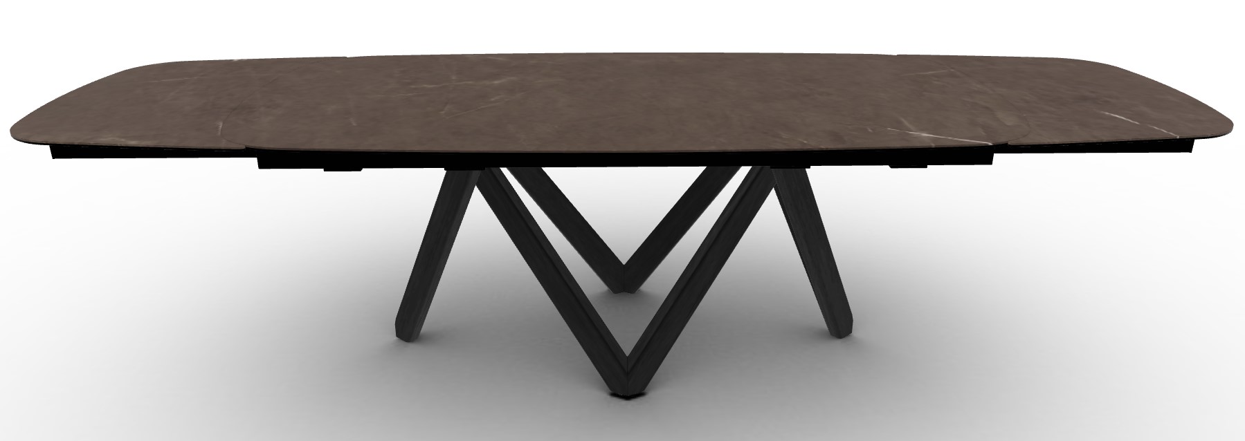 Cartesio W78.8"-116.6" Rectangular Ceramic/Wood Extendable Dining Table w/Rounded Corners