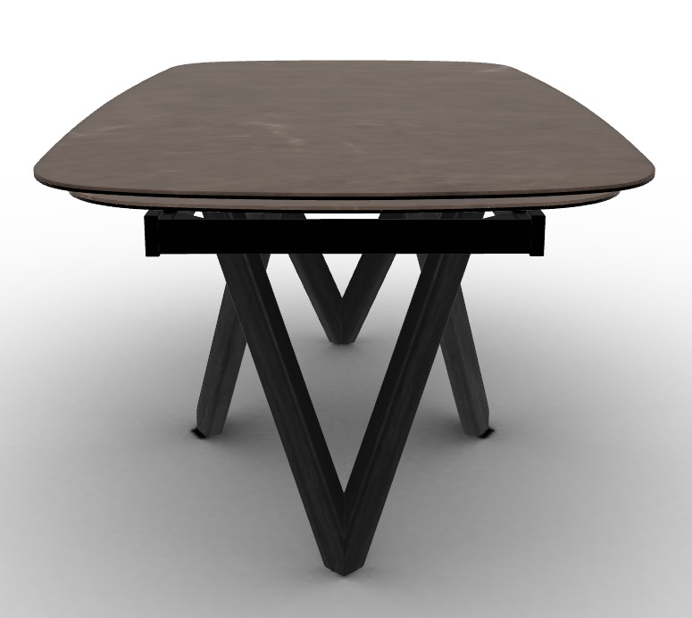 Cartesio W78.8"-116.6" Rectangular Ceramic/Wood Extendable Dining Table w/Rounded Corners