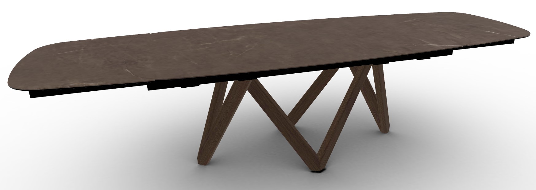 Cartesio W78.8"-116.6" Rectangular Ceramic/Wood Extendable Dining Table w/Rounded Corners