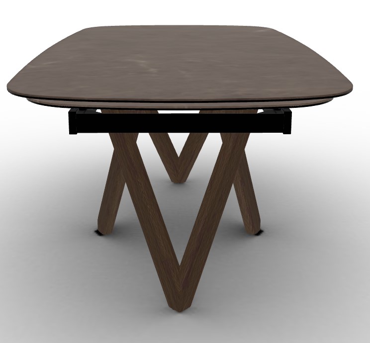 Cartesio W78.8"-116.6" Rectangular Ceramic/Wood Extendable Dining Table w/Rounded Corners