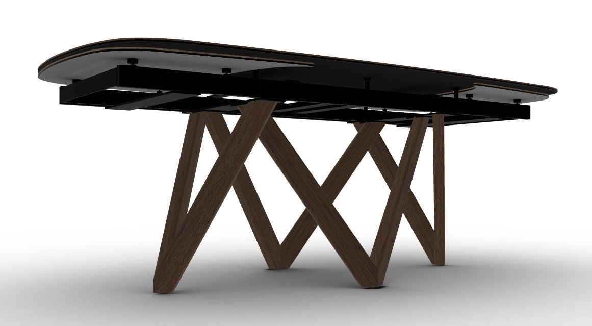 Cartesio W78.8"-116.6" Rectangular Ceramic/Wood Extendable Dining Table w/Rounded Corners