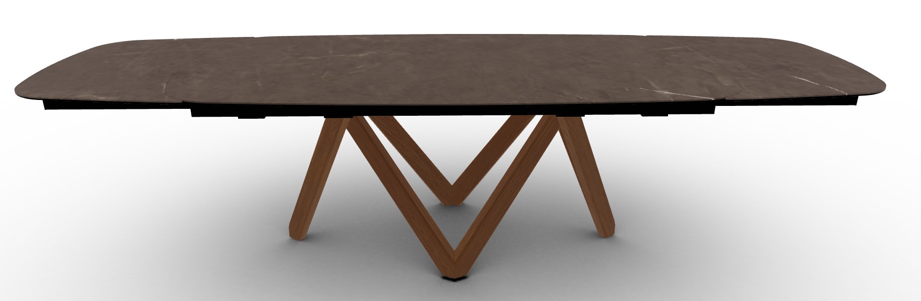 Cartesio W78.8"-116.6" Rectangular Ceramic/Wood Extendable Dining Table w/Rounded Corners