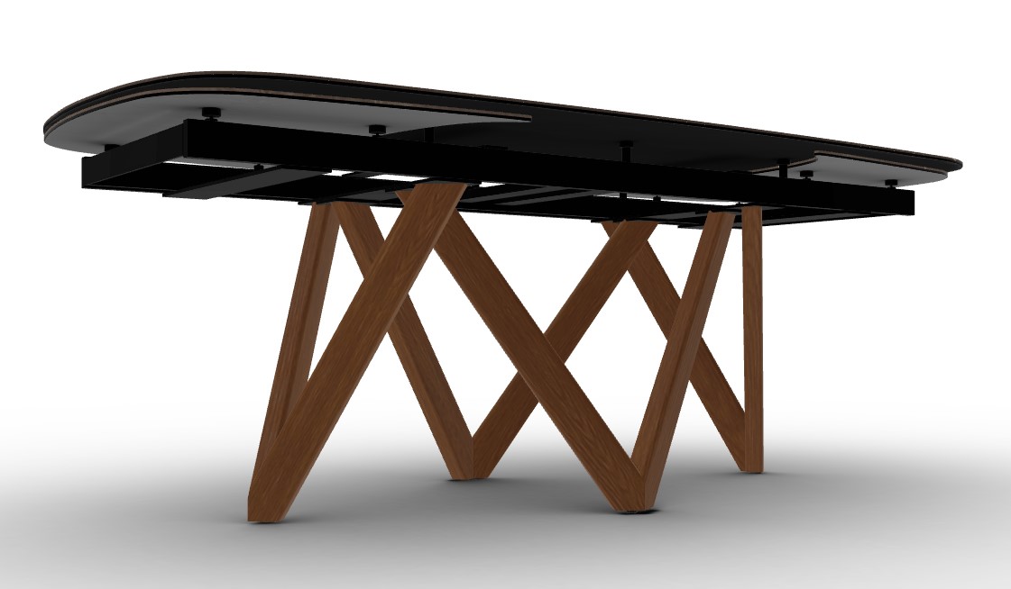 Cartesio W78.8"-116.6" Rectangular Ceramic/Wood Extendable Dining Table w/Rounded Corners