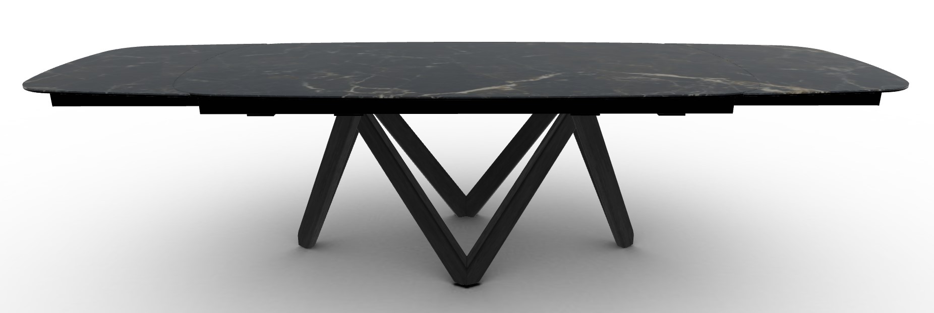 Cartesio W78.8"-116.6" Rectangular Ceramic/Wood Extendable Dining Table w/Rounded Corners