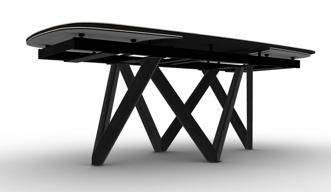 Cartesio W78.8"-116.6" Rectangular Ceramic/Wood Extendable Dining Table w/Rounded Corners