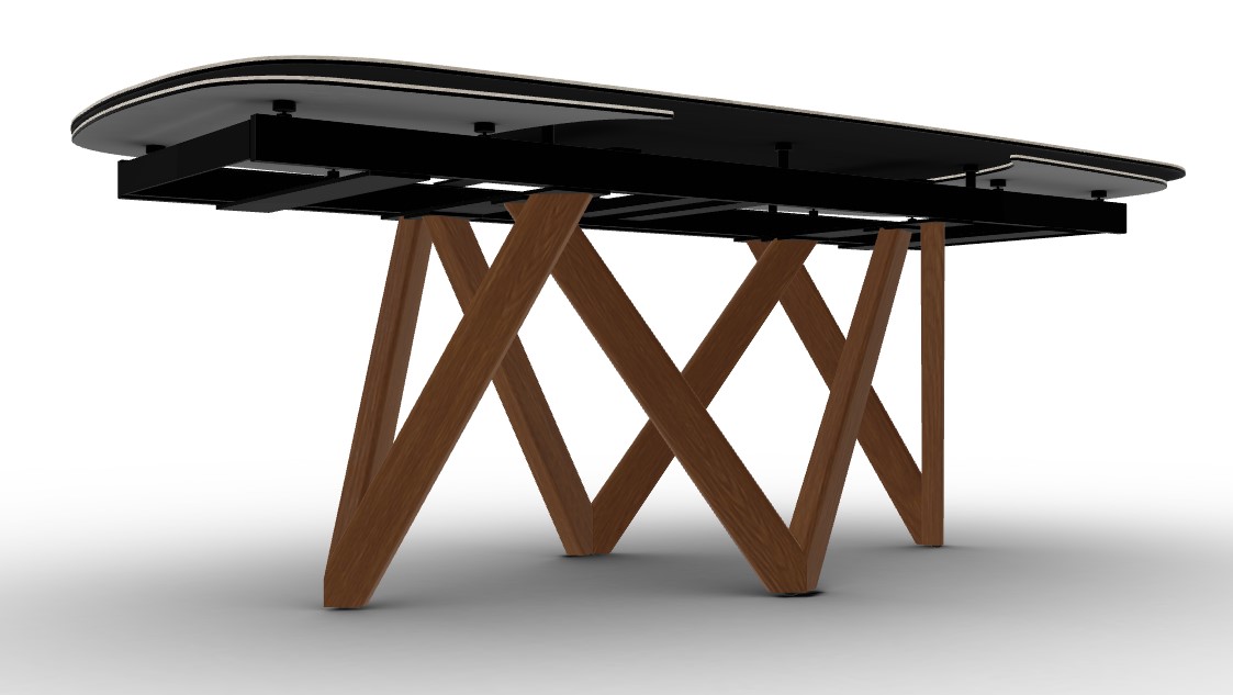 Cartesio W78.8"-116.6" Rectangular Ceramic/Wood Extendable Dining Table w/Rounded Corners