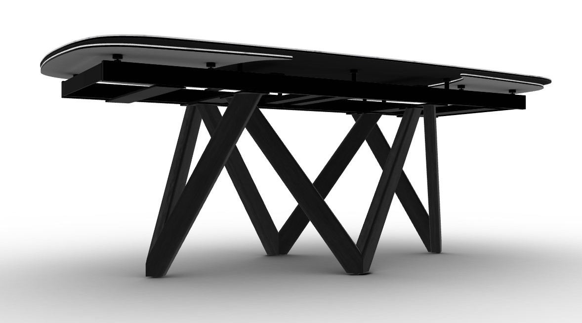Cartesio W78.8"-116.6" Rectangular Ceramic/Wood Extendable Dining Table w/Rounded Corners