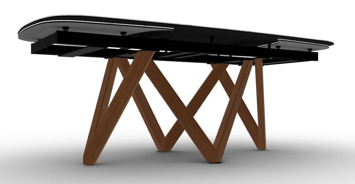 Cartesio W78.8"-116.6" Rectangular Ceramic/Wood Extendable Dining Table w/Rounded Corners