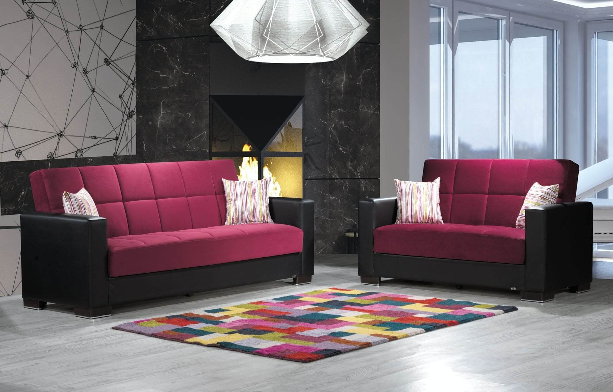 Armada Fabric/PU Living Room Set