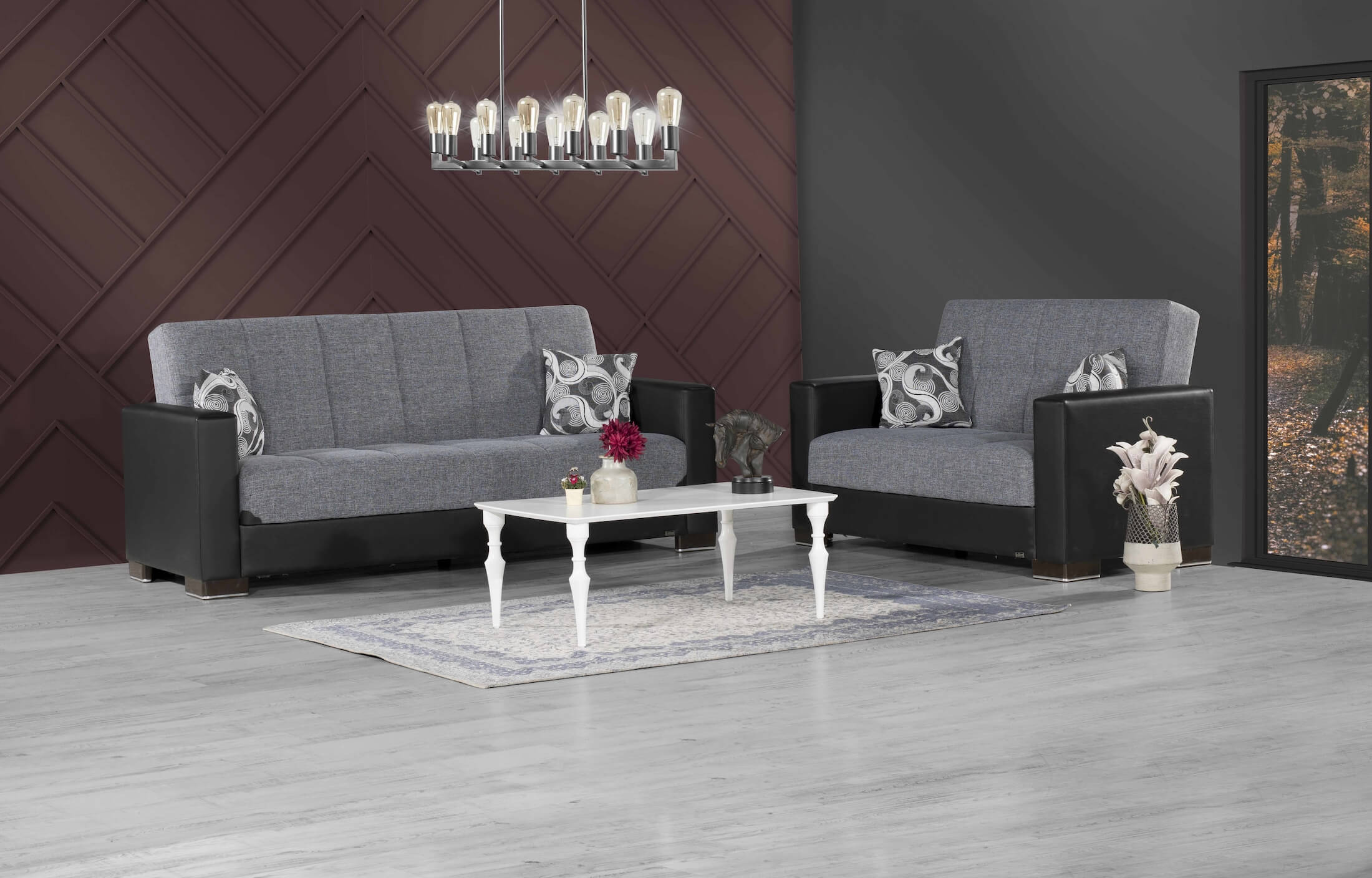 Armada Fabric/PU Living Room Set